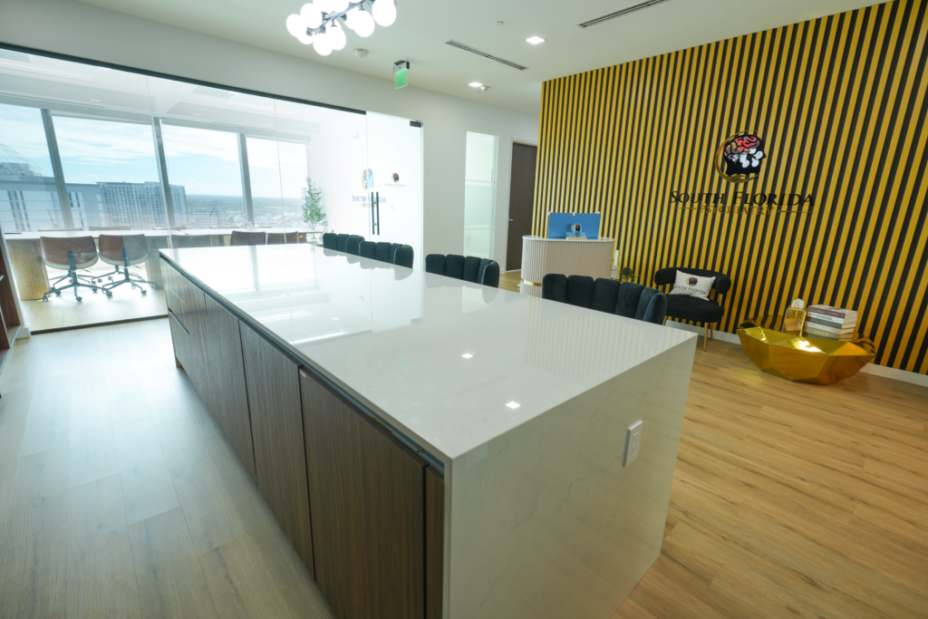 Private consultation and waiting space at South Florida Psychiatry in Miami